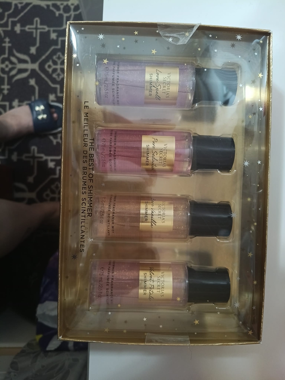 Victoria's Secret Shimmer Spray Set - Pink, Purple, Gold, Rose
